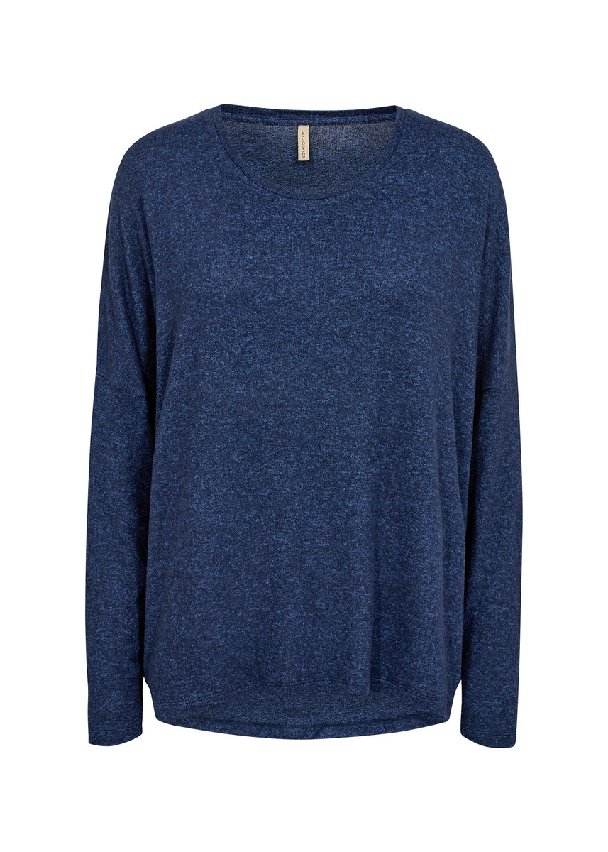 Biara Supersoft V Neck Jumper Soyaconcept Biara Jumper Navy
