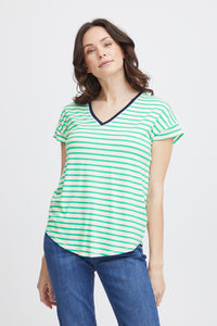 Fransa Feporsi T-shirt Green Stripe