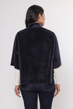 Rino & Pelle Faux Fur Cape - Navy