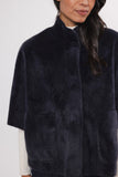 Rino & Pelle Faux Fur Cape - Navy